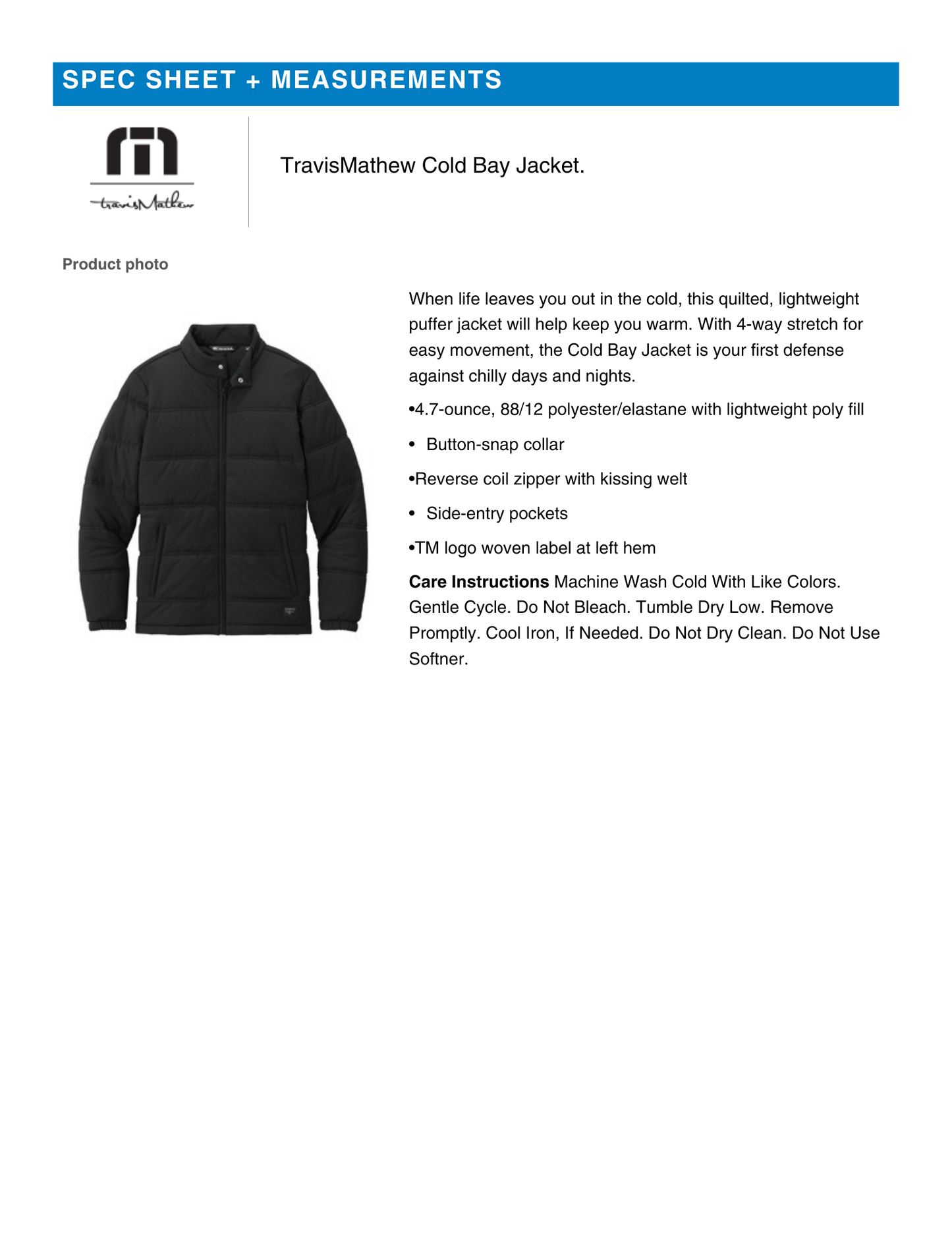 Poway Wrestling Cold Pay Jacket by TravisMathew
