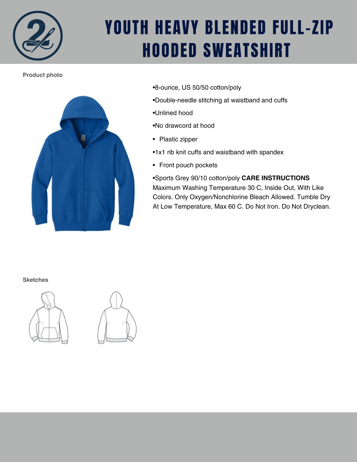 YOUTH - Legacy Embroidered Zip Hoodie ** PERSONALIZED **