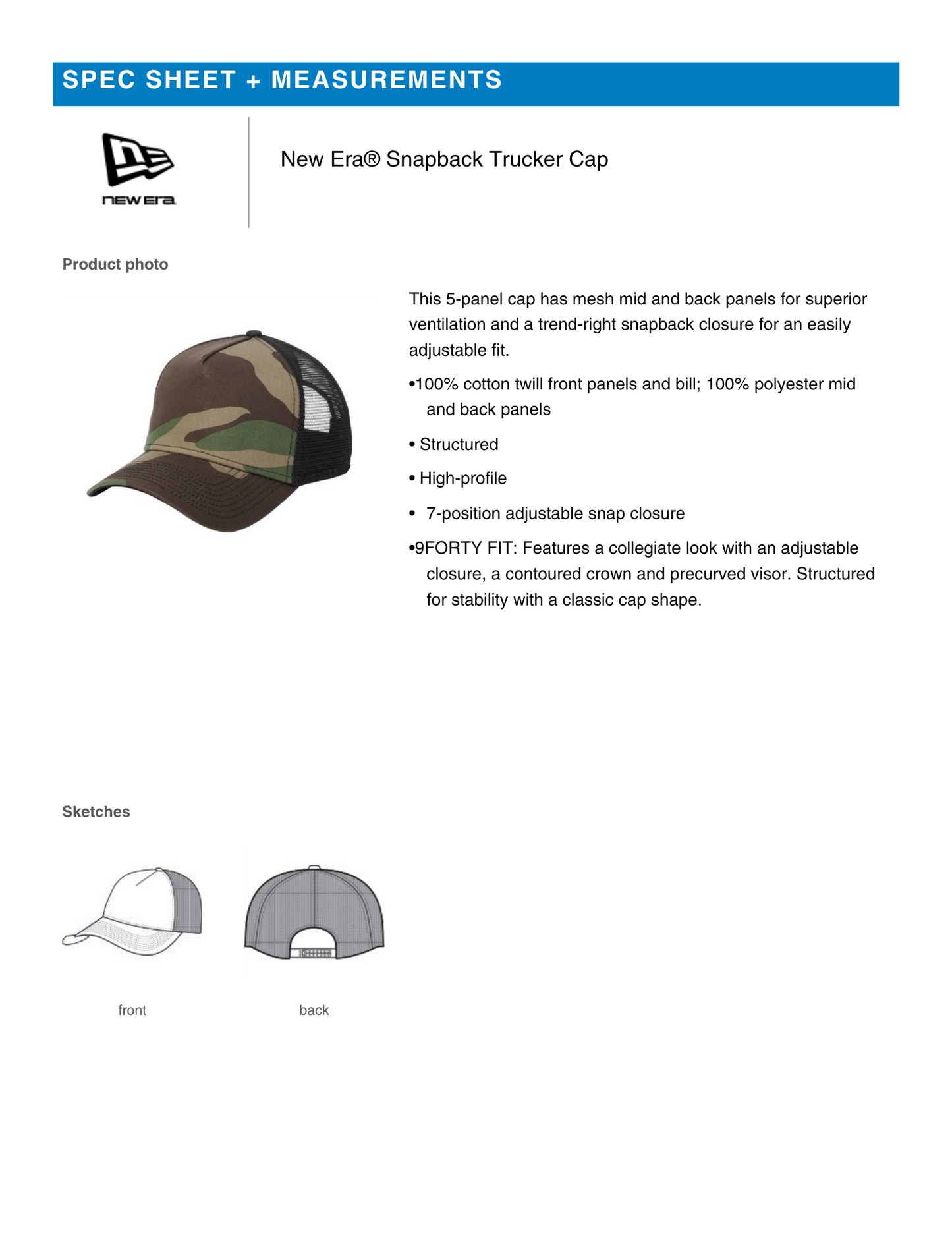 New Era TIO Camo Trucker Cap – Limited Edition