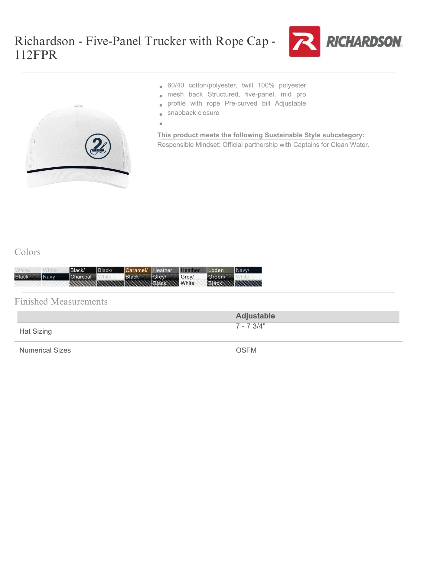 Cheer Elite Richardson Cap