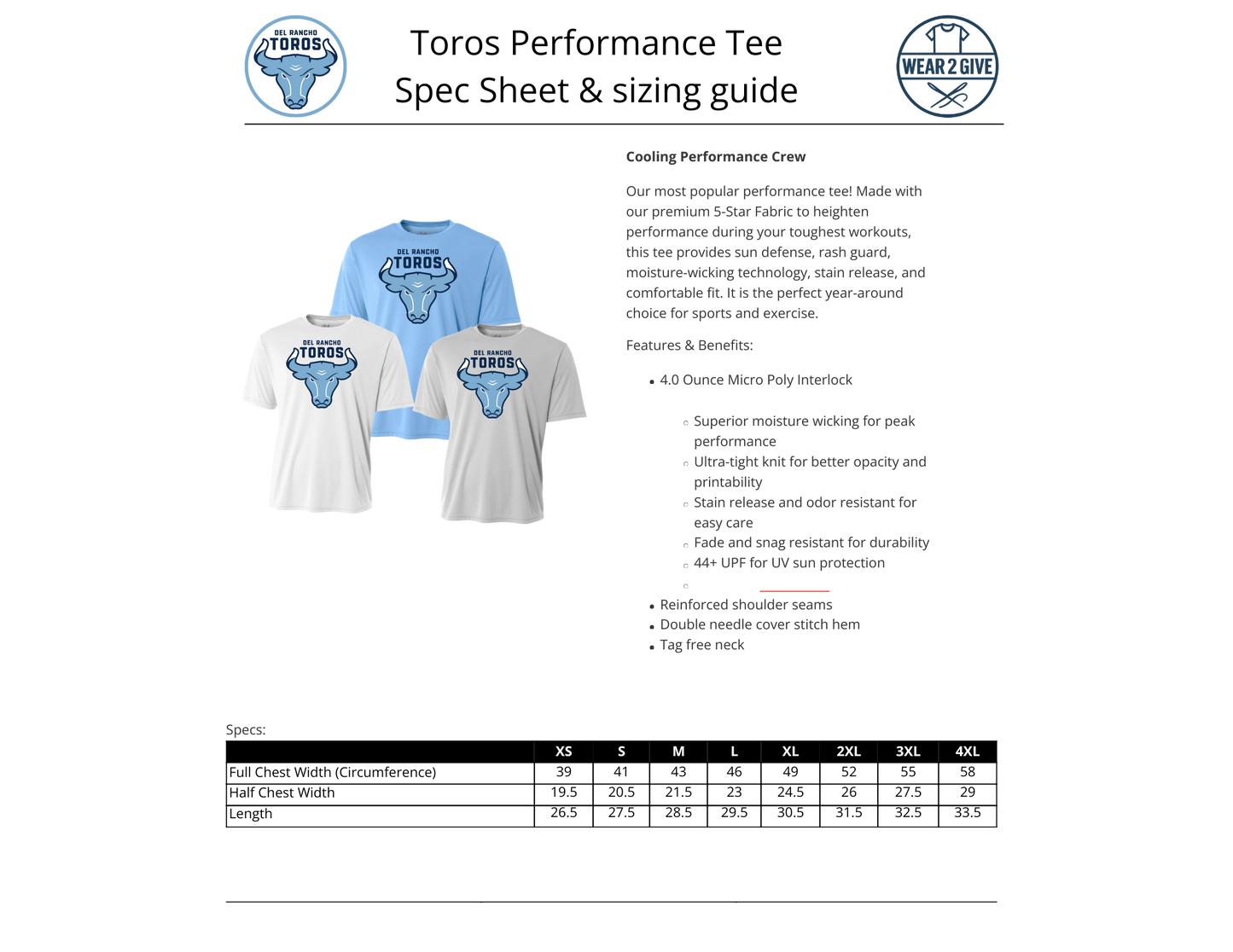 ADULT - Del Rancho Toros Performance Tee – Fan Favorite!