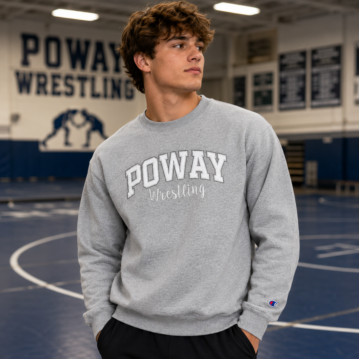 Champion Classic Embroidered Crew – Light Steel
