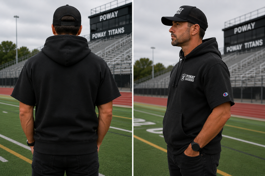 Premium Embroidered POWAY Football Champion® Short Sleeve Reverse Weave