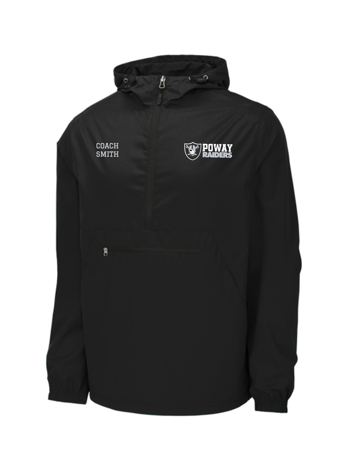 Poway Raiders Coaches Custom Embroidered Packable Anorak