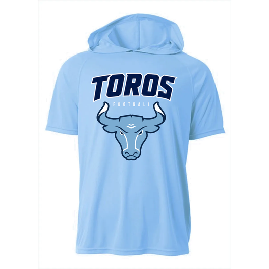 Del Rancho Toros Football Cooling Performance Hooded Tee