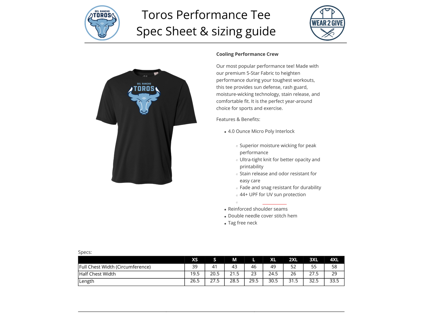 ADULT - Del Rancho Toros Performance Tee