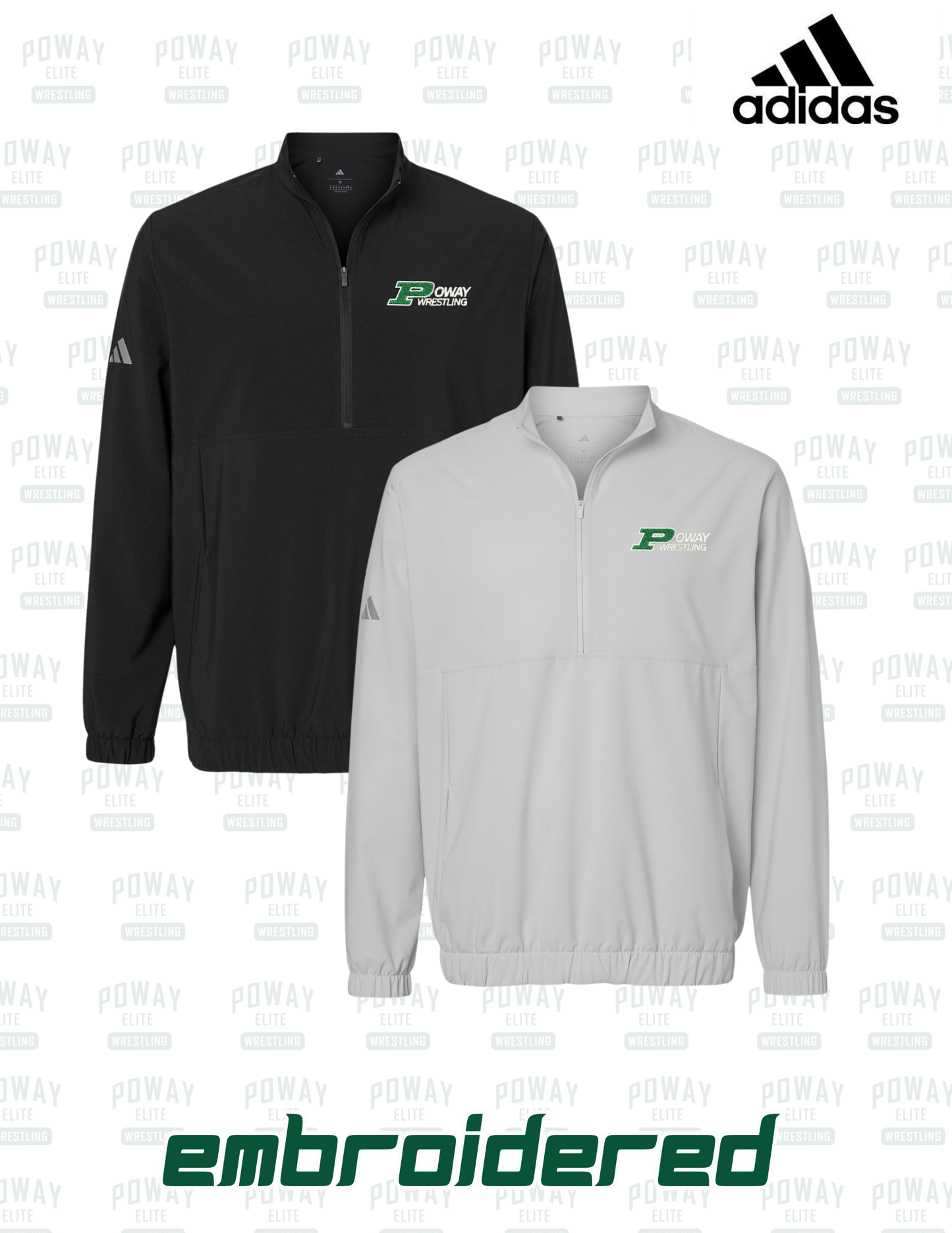 Adidas Poway Wrestling ¼-Zip – Embroidered