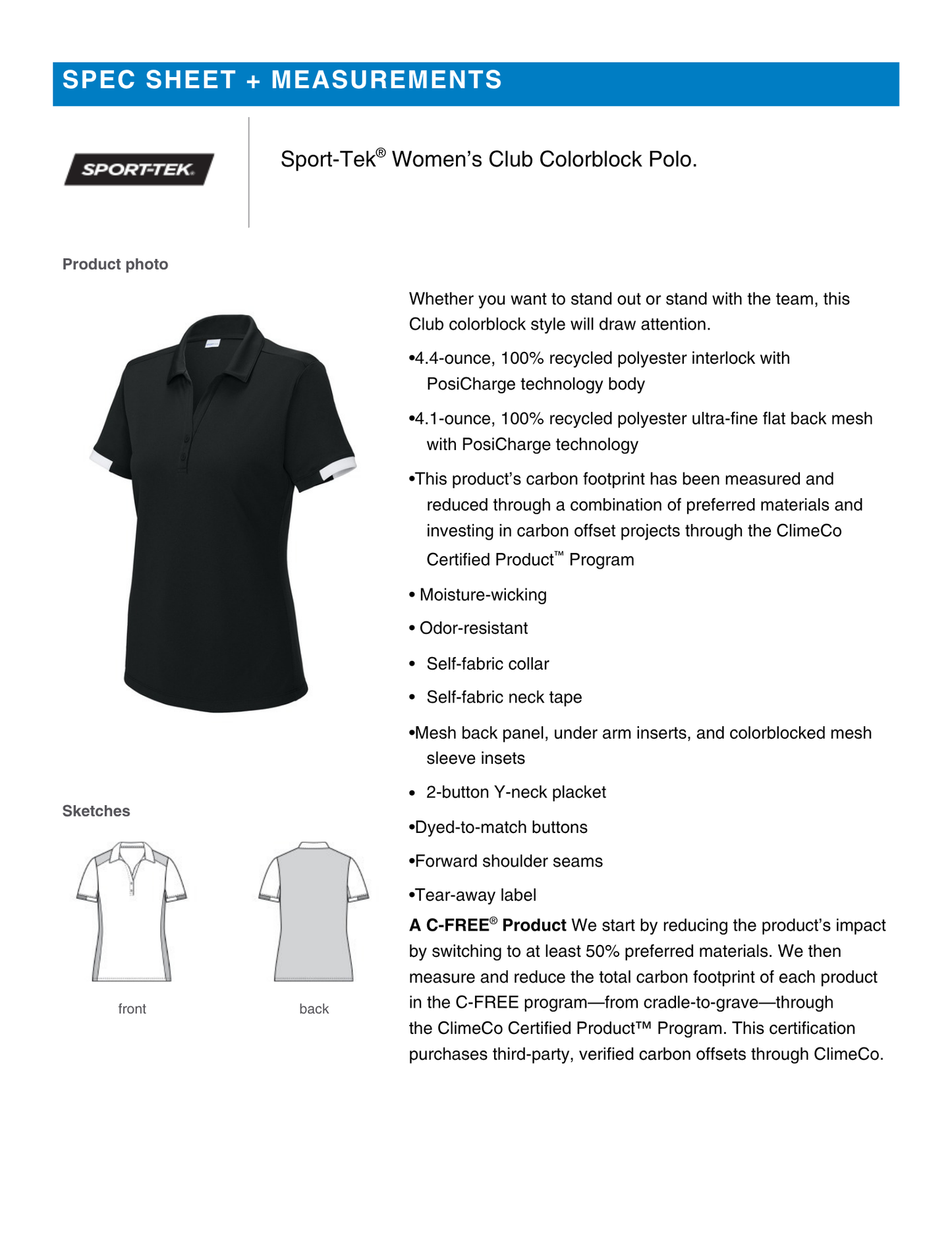 LST444 Sport-Tek® Women’s Club Colorblock Polo
