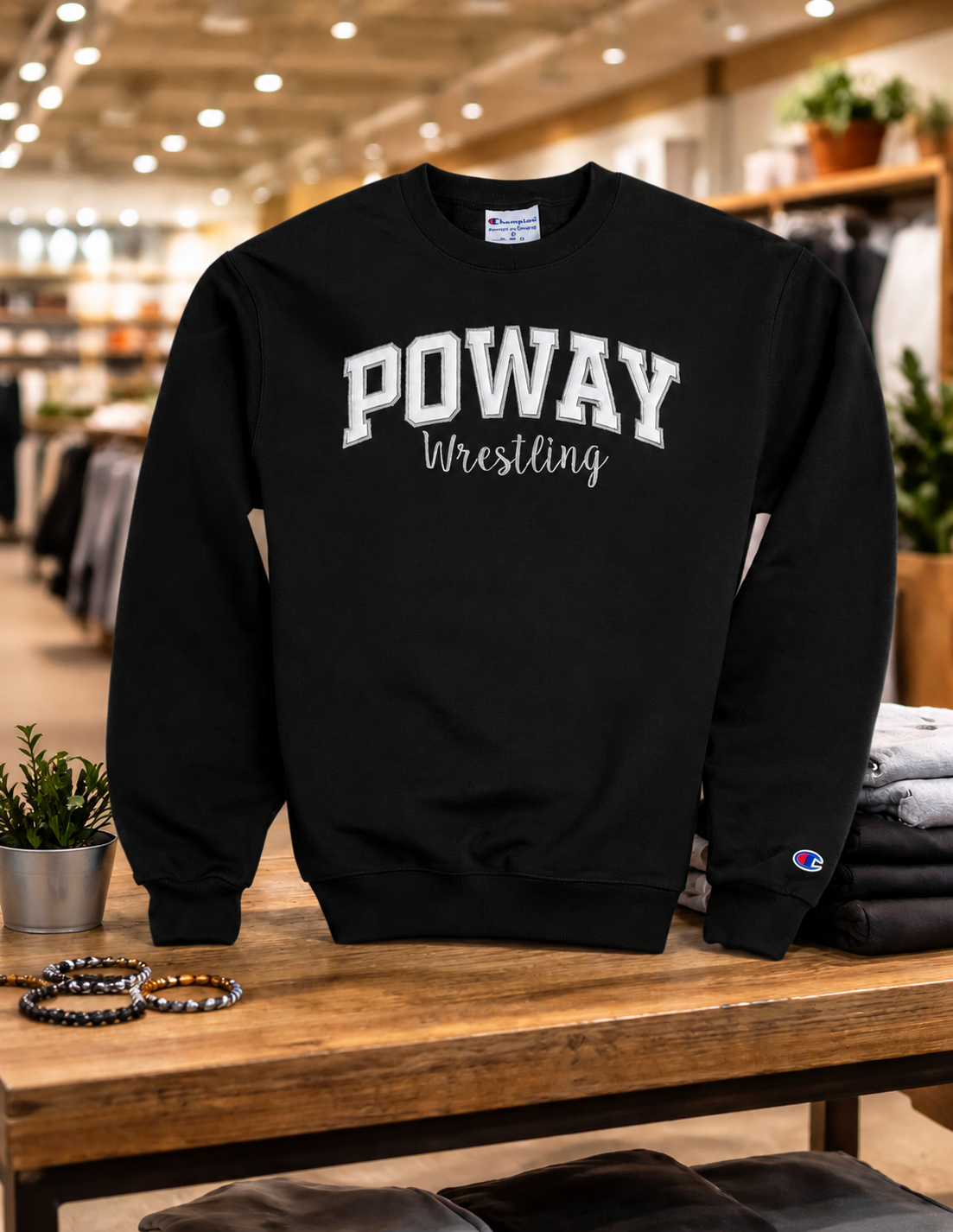 Champion Classic Embroidered Crew – Black
