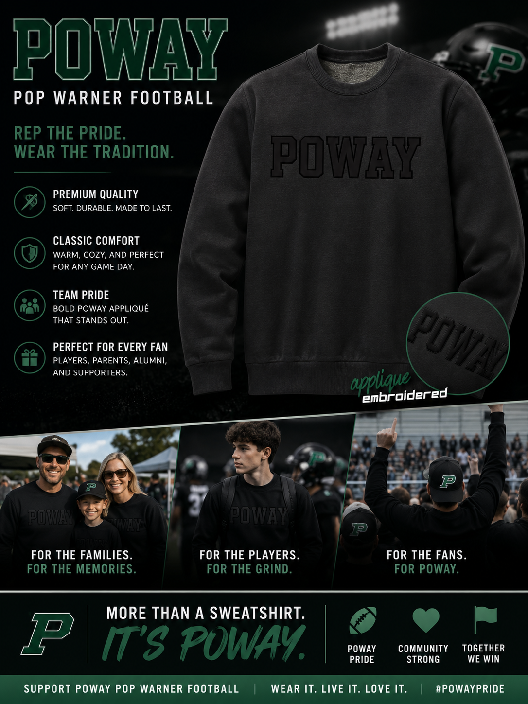 Poway Raiders Heritage Pigment-Dyed Appliqué Sweatshirt