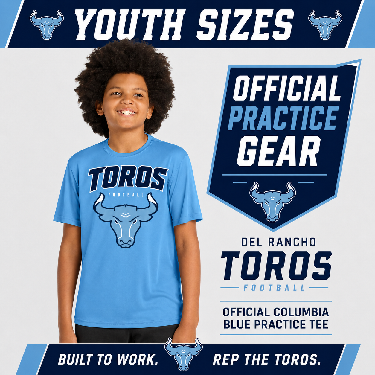 Del Rancho Toros Football Practice Tee