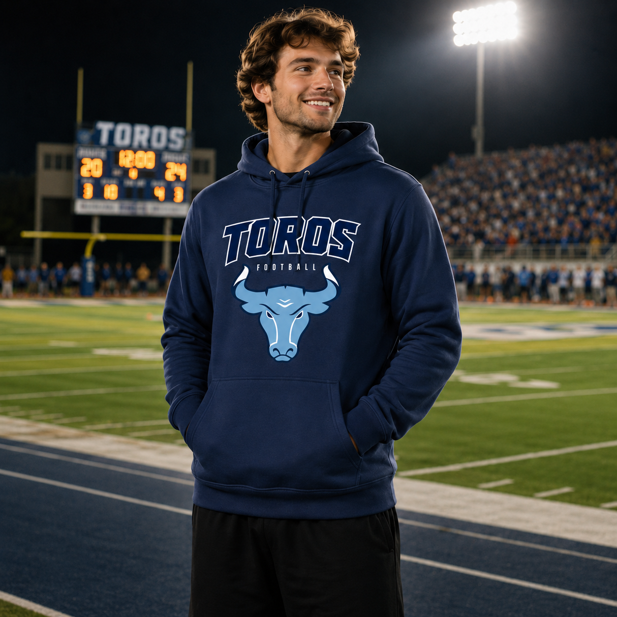 Del Rancho Toros Game Night Fleece Hoodie — Sport-Tek Pullover