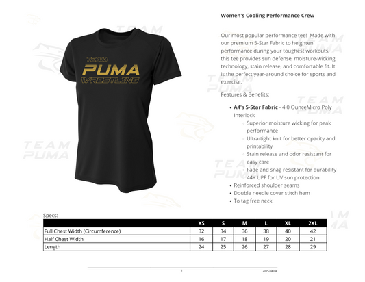 LADIES - Team Puma Wrestling Performance Crew Tee