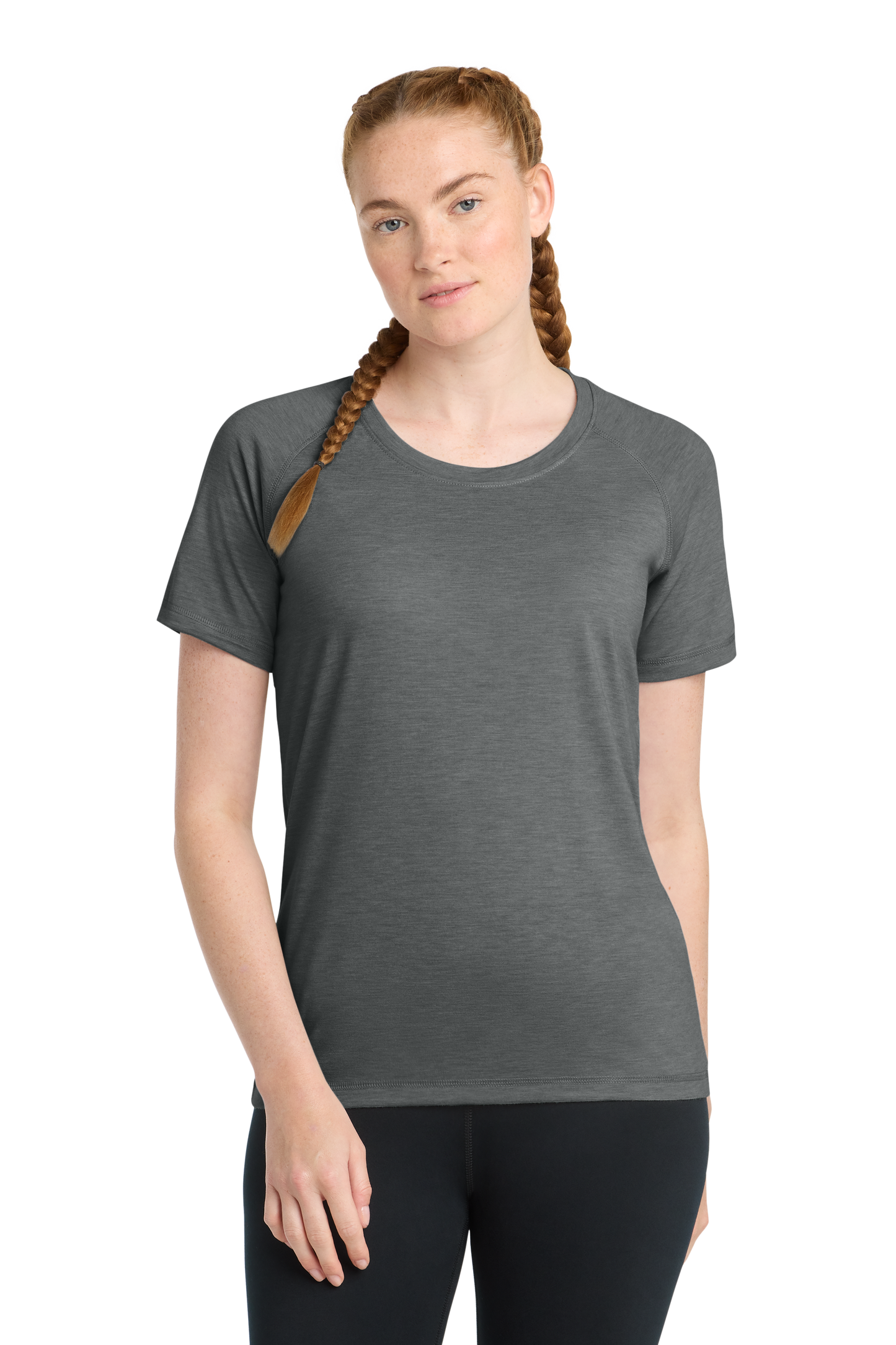 Sport-Tek  ®  Women's PosiCharge  ®  Tri-Blend Wicking Scoop Neck Raglan Tee. LST400