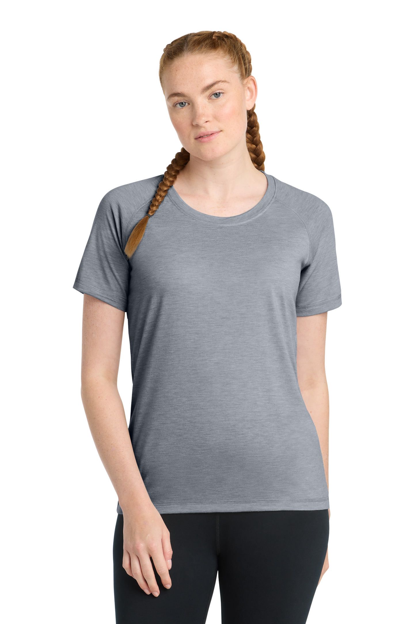 Sport-Tek  ®  Women's PosiCharge  ®  Tri-Blend Wicking Scoop Neck Raglan Tee. LST400