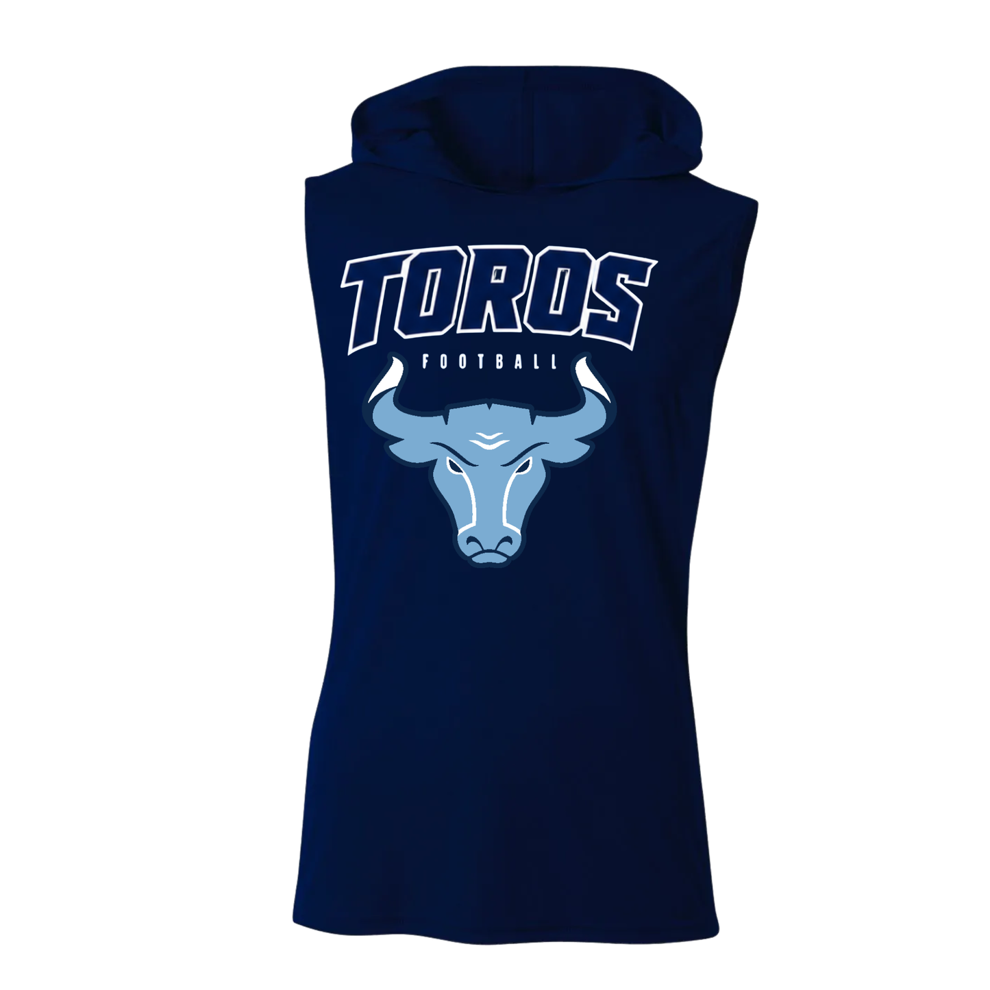 Del Rancho Toros Football Cooling Performance Sleeveless Hooded Tee