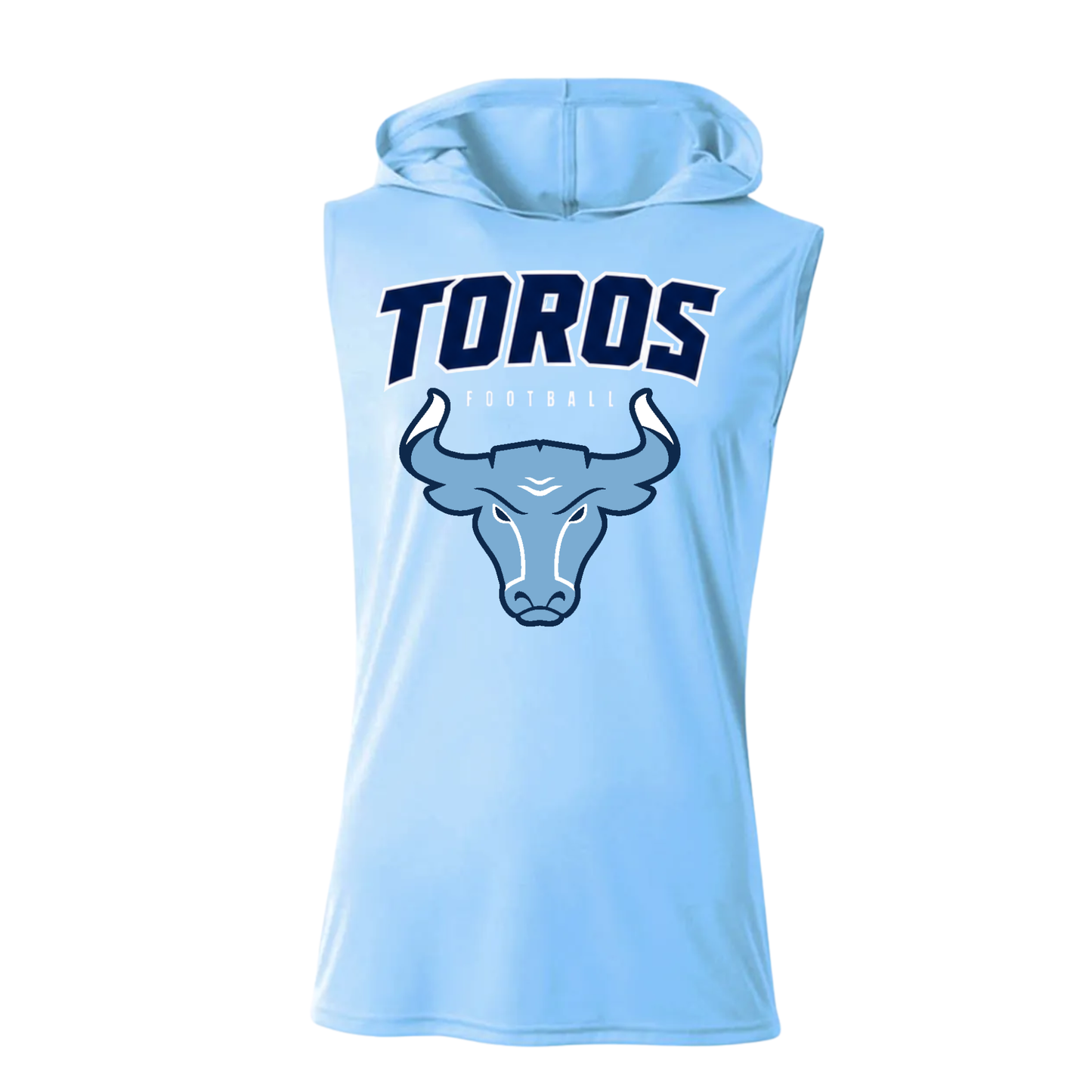 Del Rancho Toros Football Cooling Performance Sleeveless Hooded Tee